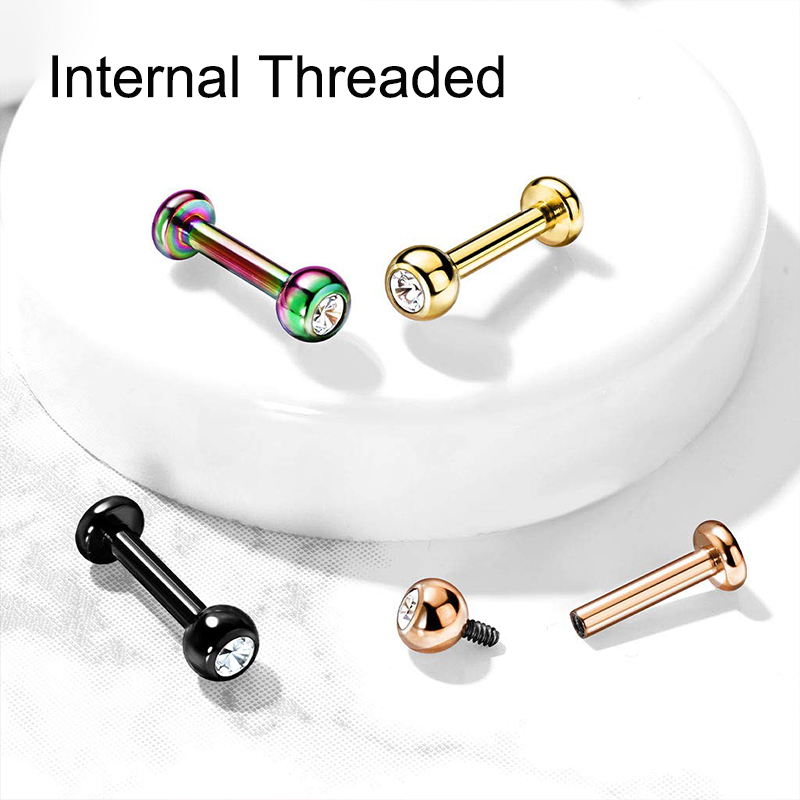 16G Surgical Steel Ball Top CZ - Body Jewelry Ear Piercing ulasan dan harga