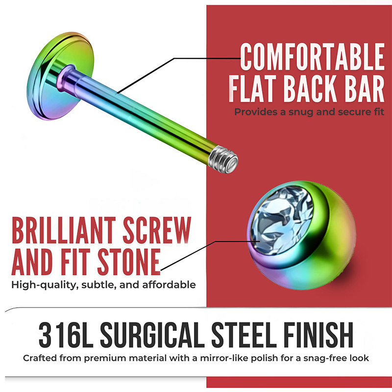 16G Surgical Steel Ball Top CZ - Body Jewelry Ear Piercing ulasan dan harga
