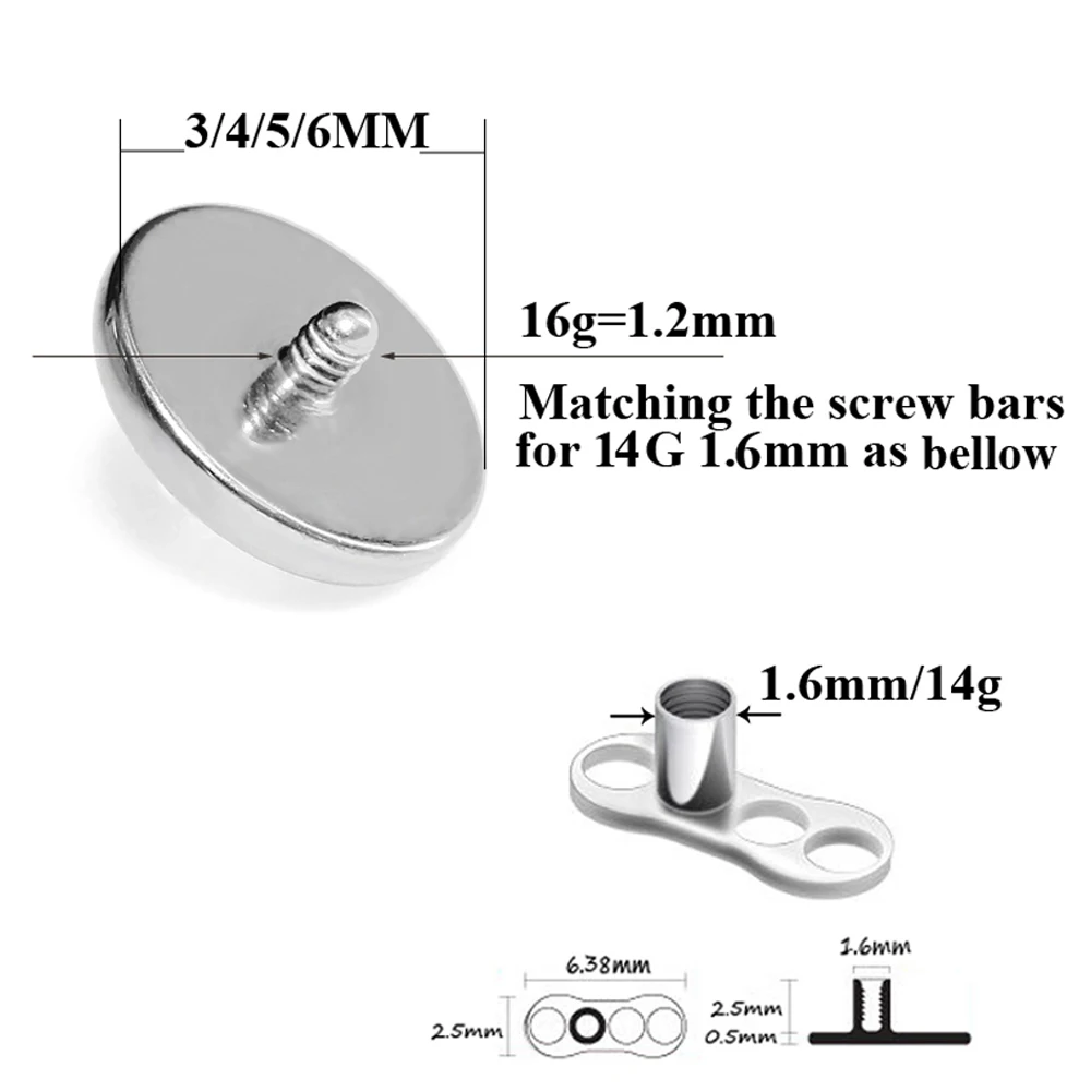 1PC Titanium Prong Flash Film  - Dermal Anchor Top ulasan dan harga
