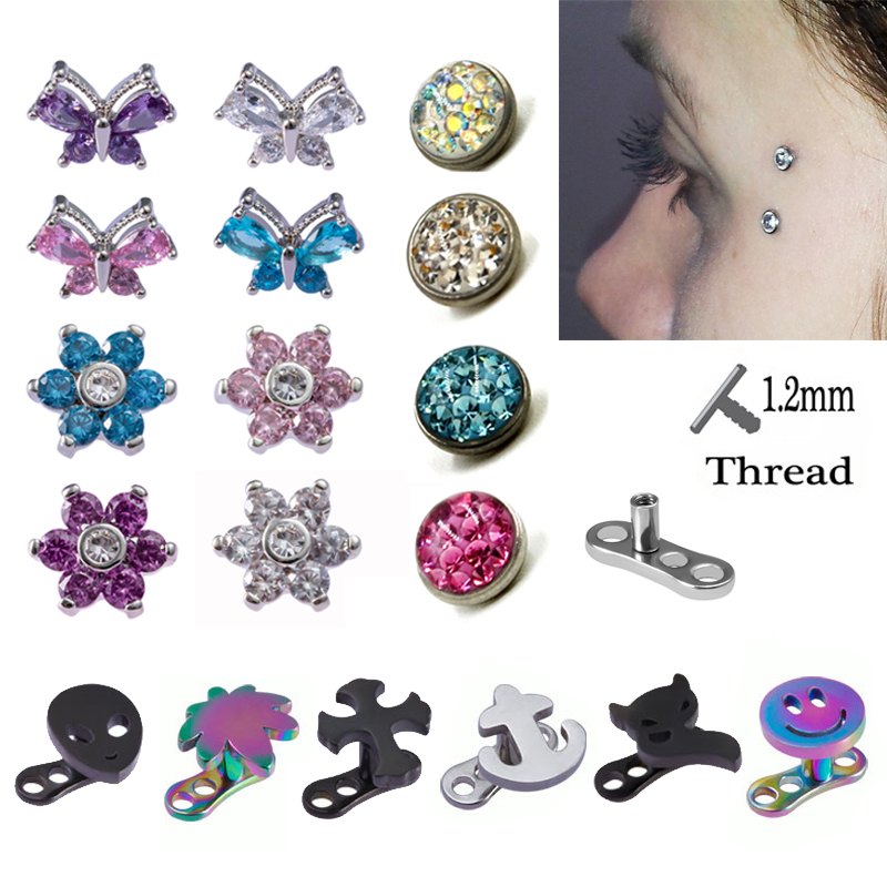 1PC Dermal Anchor Top Piercing - Dermal Anchor Top ulasan dan harga