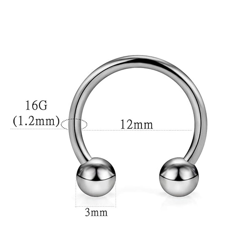 1/5Pcs Titanium Horseshoe Sept - Body Jewelry Nipple Rings ulasan dan harga