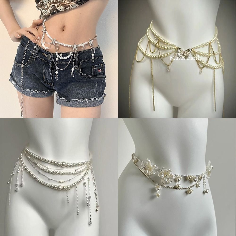 Fashion Elegant Pearl Waist Ch - Qualiti Body Jewelry ulasan dan harga