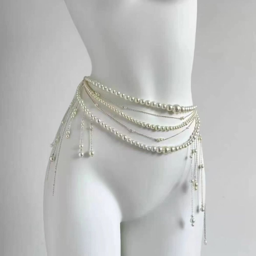 Fashion Elegant Pearl Waist Ch - Qualiti Body Jewelry ulasan dan harga