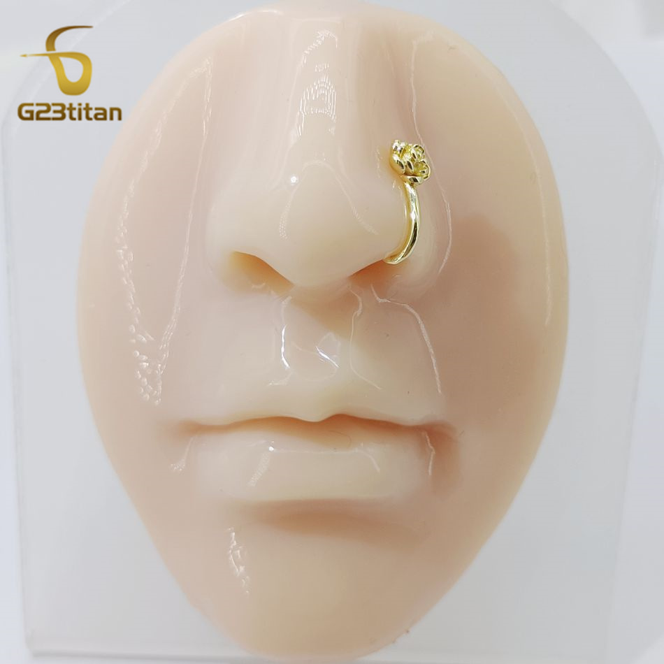 1pc Crystal Copper Rose Nose C - Body Jewelry Ear Piercing ulasan dan harga