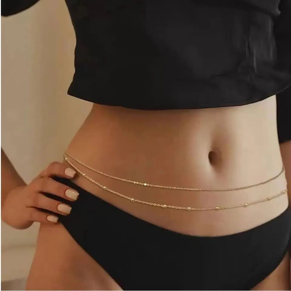 HipHop Double Layers Belly Cha - Body Jewelry For Sale ulasan dan harga