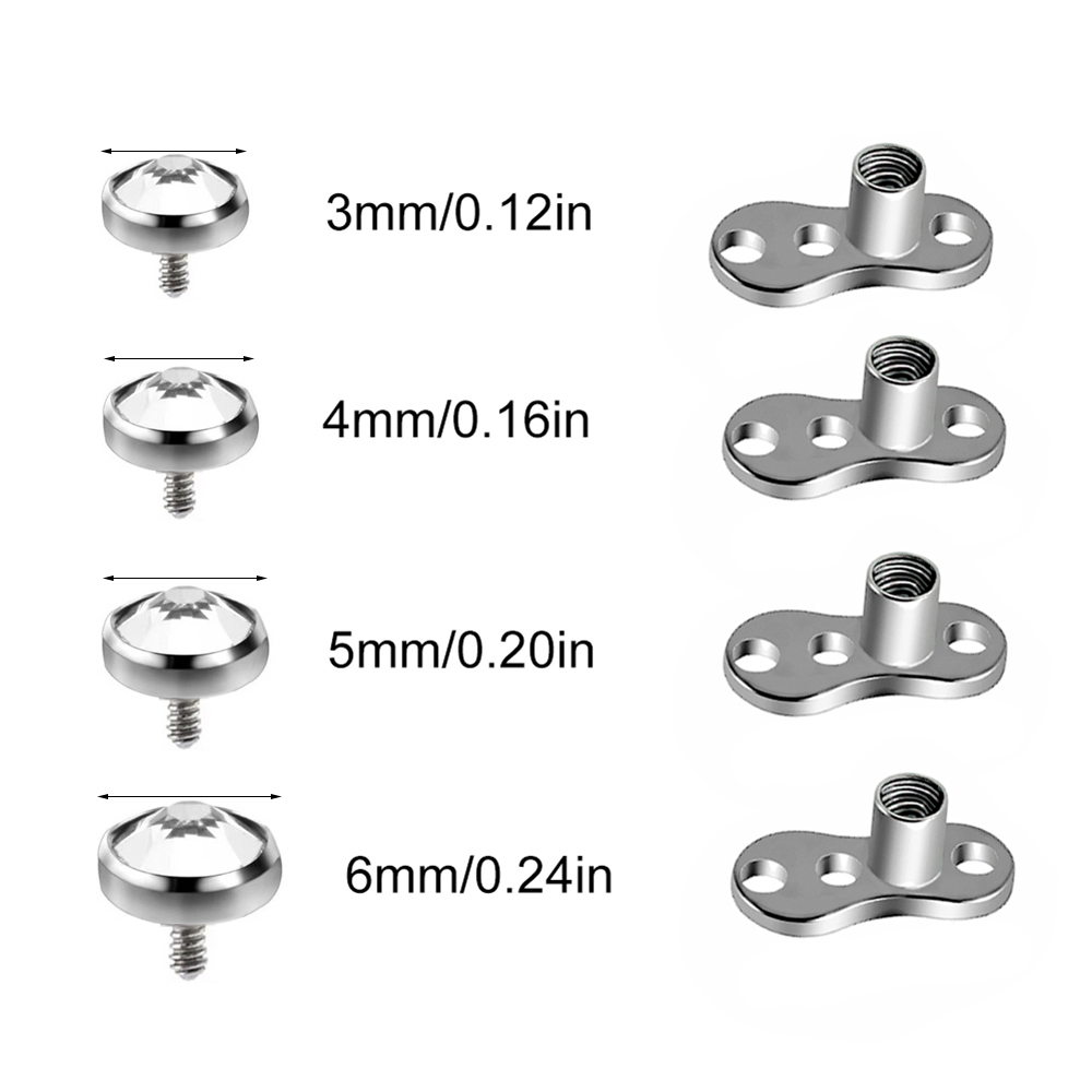 9PCS-1PC Surgical Steel Skin D - Dermal Anchor Top ulasan dan harga