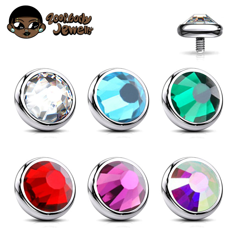 1PCS ASTM F136 Titanium Bezel  - Dermal Anchor Top ulasan dan harga