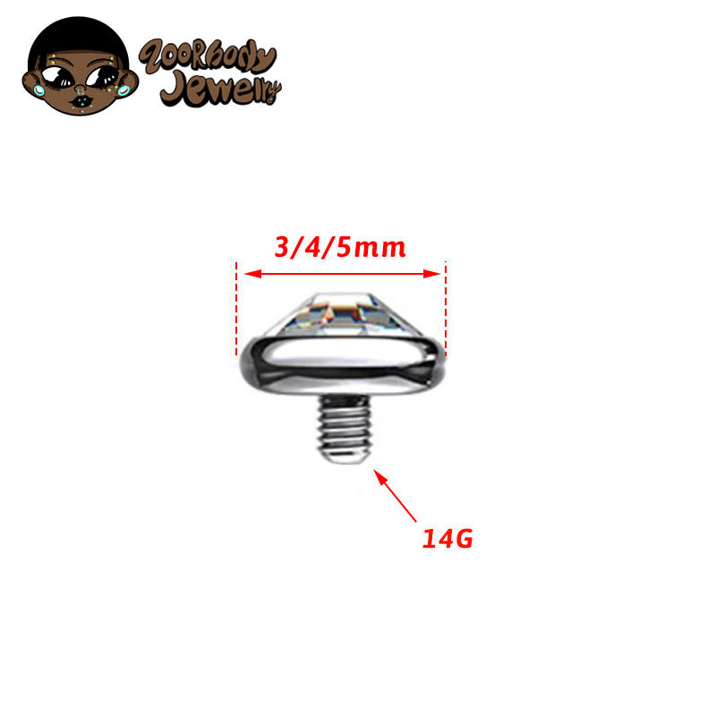 1PCS ASTM F136 Titanium Bezel  - Dermal Anchor Top ulasan dan harga