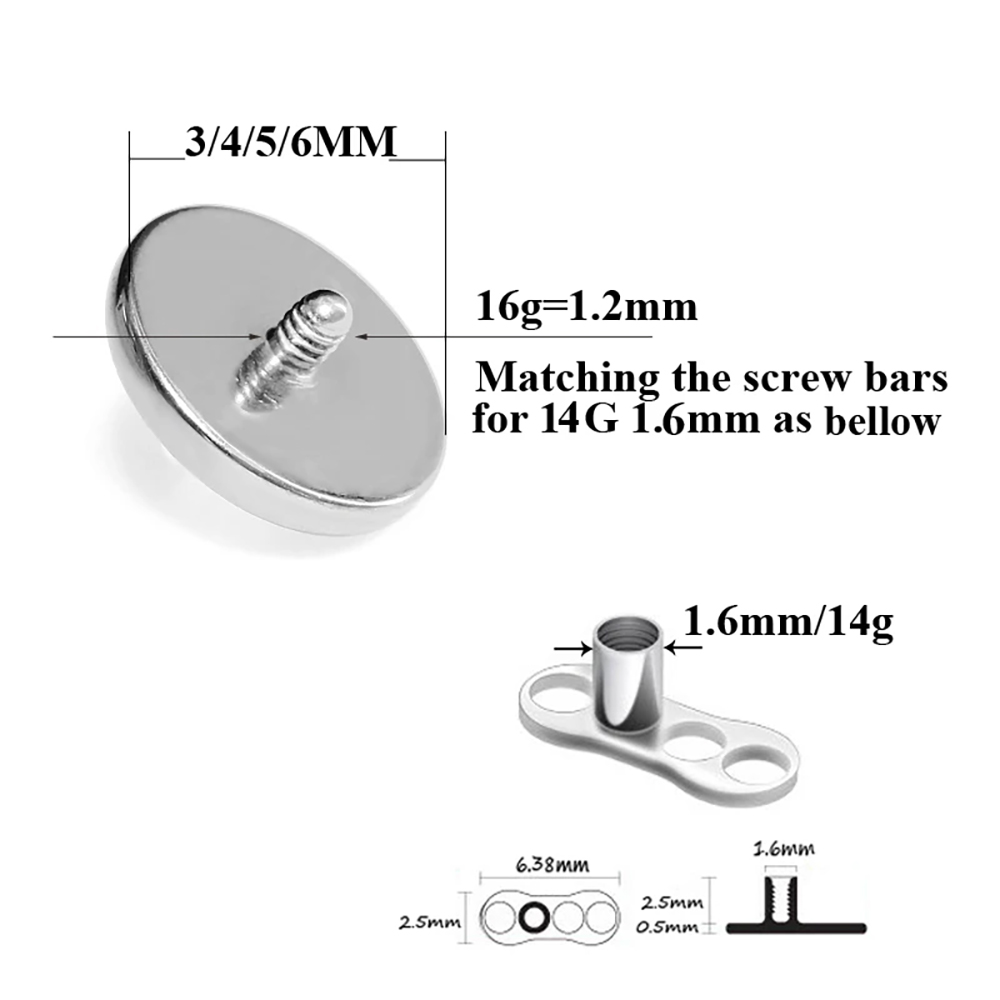 1PC G23 Titanium Fire Opal Der - Dermal Anchor Top ulasan dan harga