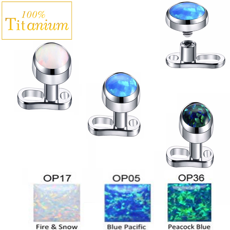 1Pcs Opal Micro Dermal Piercin - Dermal Anchor Top ulasan dan harga