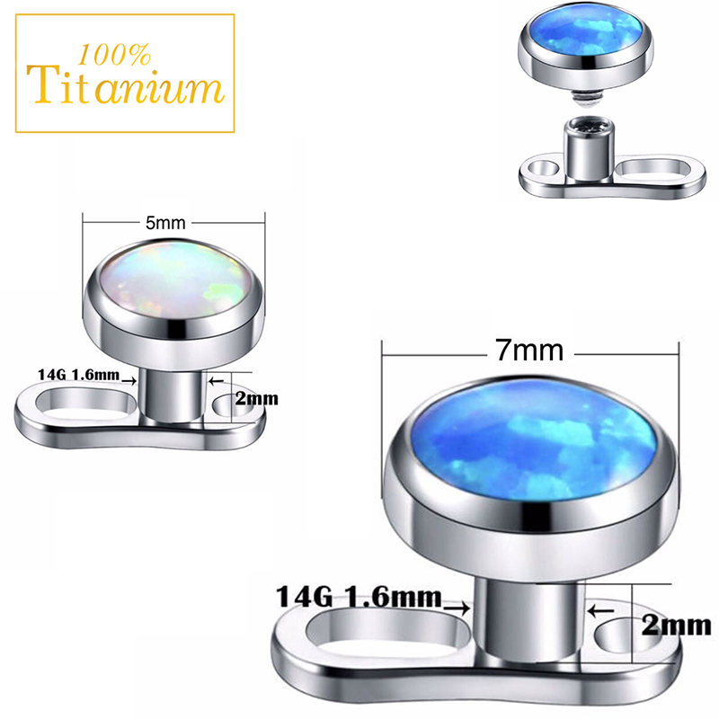 1Pcs Opal Micro Dermal Piercin - Dermal Anchor Top ulasan dan harga