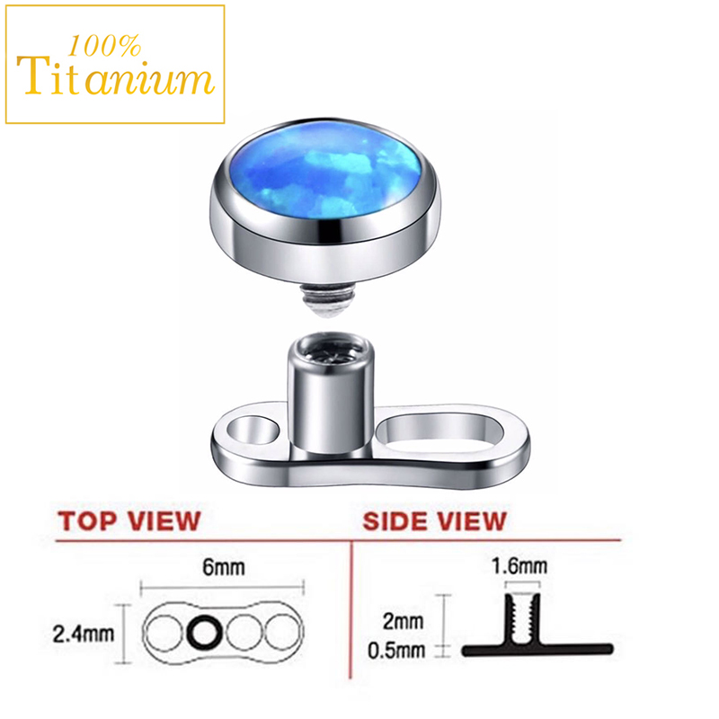 1Pcs Opal Micro Dermal Piercin - Dermal Anchor Top ulasan dan harga