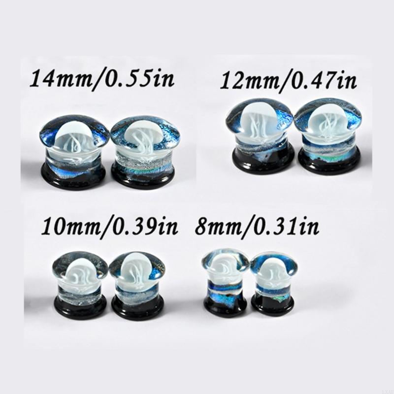  Elegant Jellyfish Glass Ear G - Body Jewelry Gauges ulasan dan harga