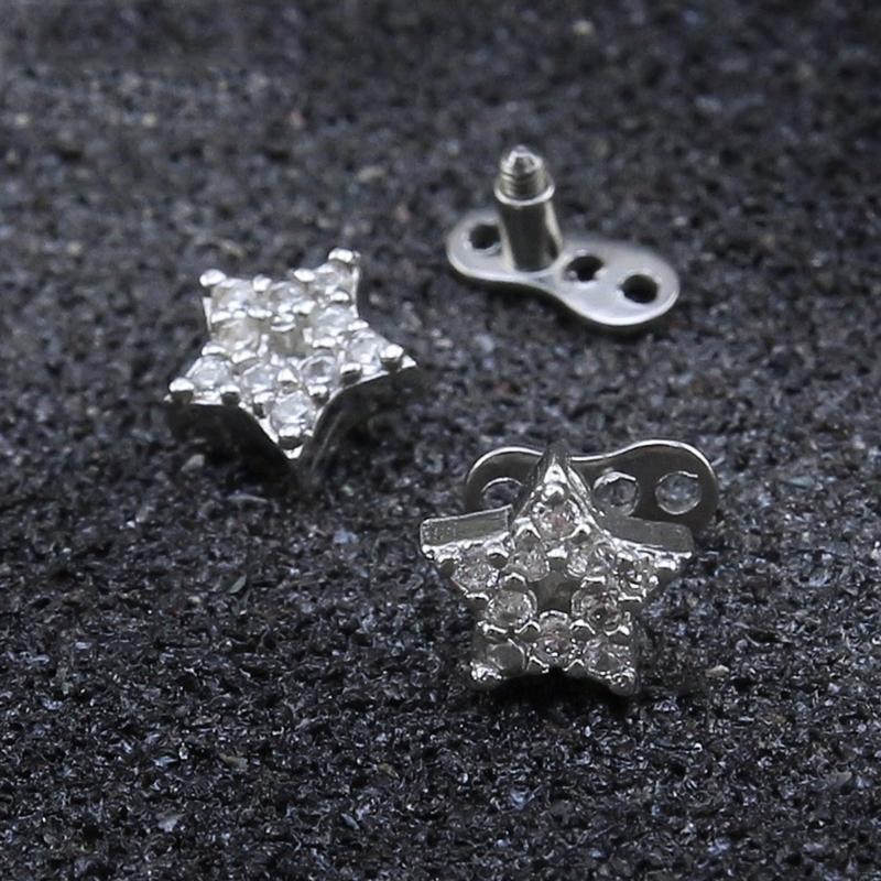  Sparkling Cubic Zirconia Derm - Dermal Anchor Top ulasan dan harga